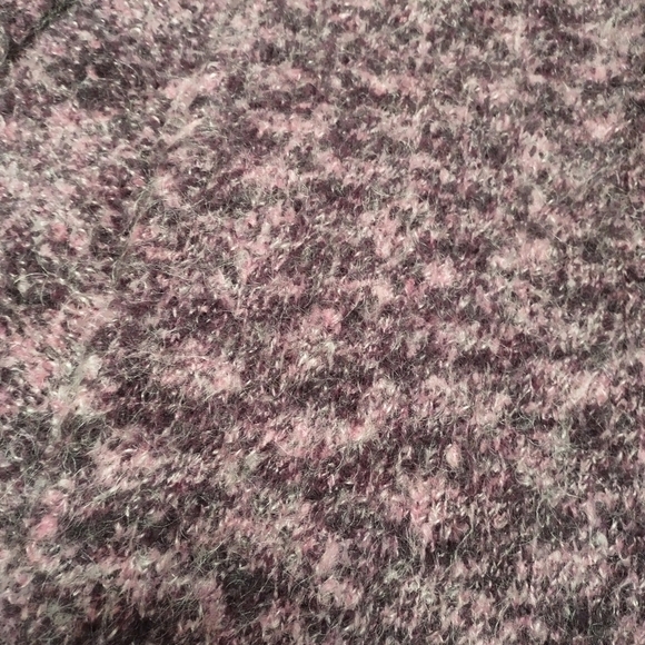 Laura Ashley Wool Open Long Sweater Petite Small Nubby Mohair Purple cardigan - Picture 3 of 3